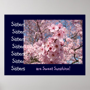 Schwestern sind süße Sonnenschein! Kunstgeschenke Poster