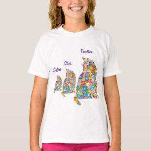 Schwestern treffen sich 3 Kätzchen Kätzchen Blume T-Shirt