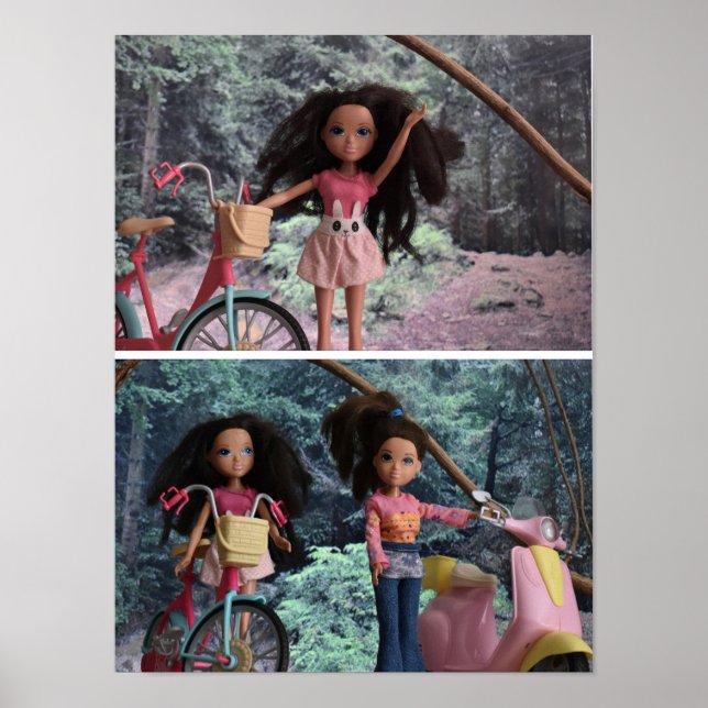 Schwestern treffen sich im Wald. Poster (Vorne)