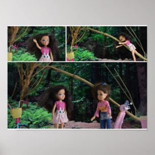 Schwestern treffen sich im Wald. Poster
