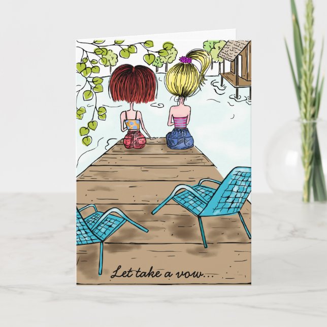 Schwestern und Freunde Karte (Vorderseite)