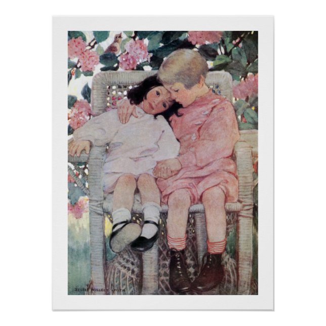 Schwestern unter Blüten, Jessie Willcox Smith Poster (Vorderseite)