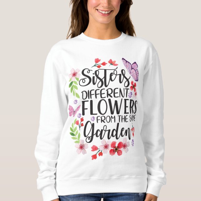 Schwestern Unterschiedliche Blume von der gleichen Sweatshirt (Vorderseite)