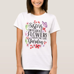 Schwestern Unterschiedliche Blume von der gleichen T-Shirt