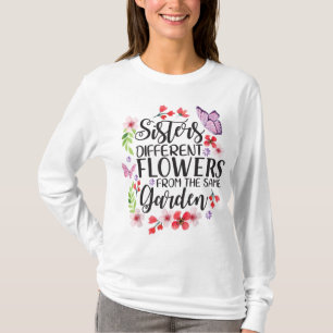 Schwestern Unterschiedliche Blume von der gleichen T-Shirt