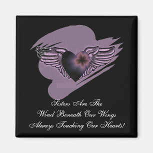Schwestern Winged Herz-Magneten Magnet
