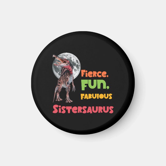 Schwesternsaurus Matching Schwestern Dino Squad De Magnet (Vorne)