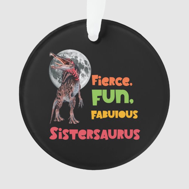 Schwesternsaurus Matching Schwestern Dino Squad De Ornament (Vorderseite)
