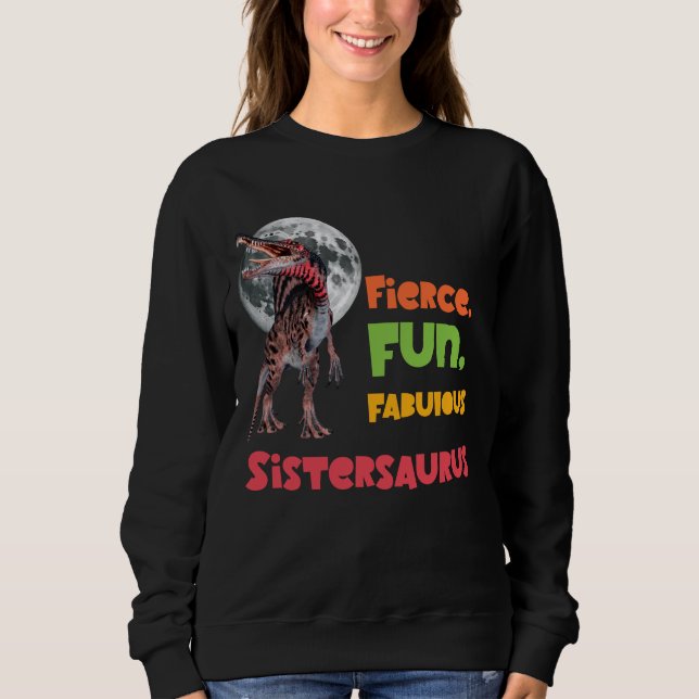 Schwesternsaurus Matching Schwestern Dino Squad De Sweatshirt (Vorderseite)