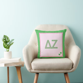 Schwesternschaftsmonogramm-Wurfkissen | Delta Zeta Kissen