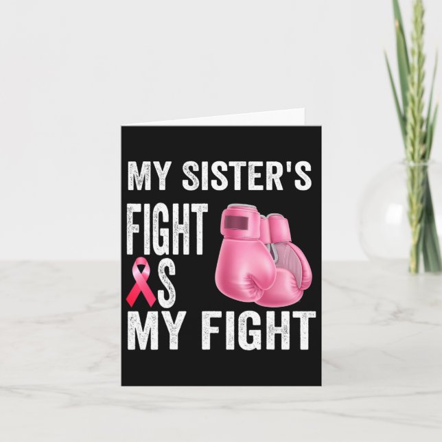 Schwester's Fight is my fight Brustkrebs Awareness Karte (Vorderseite)