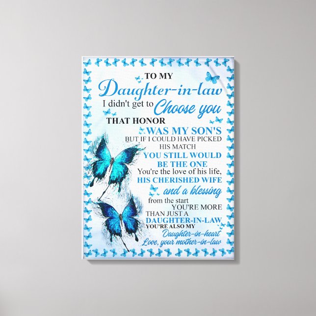 Schwiegereltern für Schwiegertochter Leinwanddruck (Vorderseite)