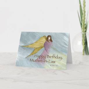 Schwiegermutter, Angel Birthday Blue Karte