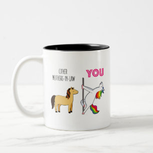 Schwiegermutter Danke Einhorn Schreibtisch-Trinker Zweifarbige Tasse