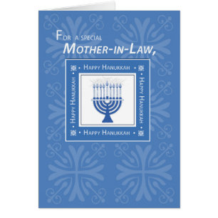 Schwiegermutter Hanukkah Wishings Blue Menorah