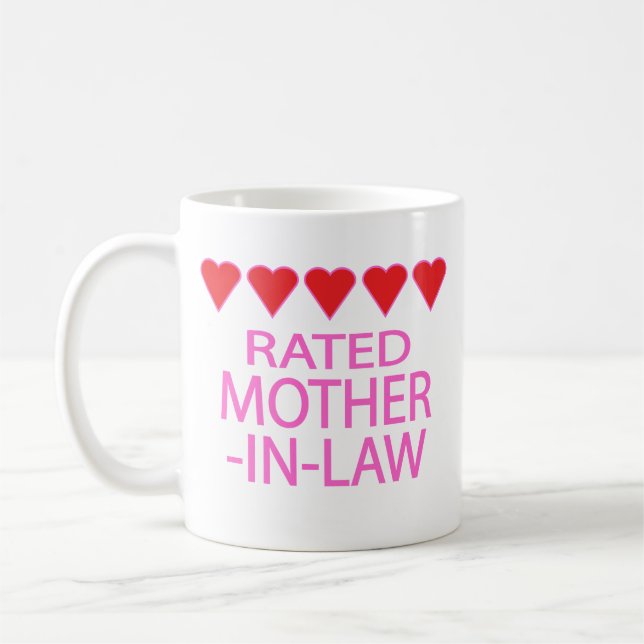 Schwiegermutter mit fünf Herzens Kaffeetasse (Links)