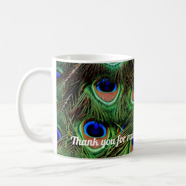 Schwiegermutter-Tasse Pfau Kaffeetasse (Links)