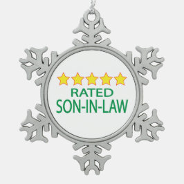 Schwiegersohn mit fünf Sternen Schneeflocken Zinn-Ornament