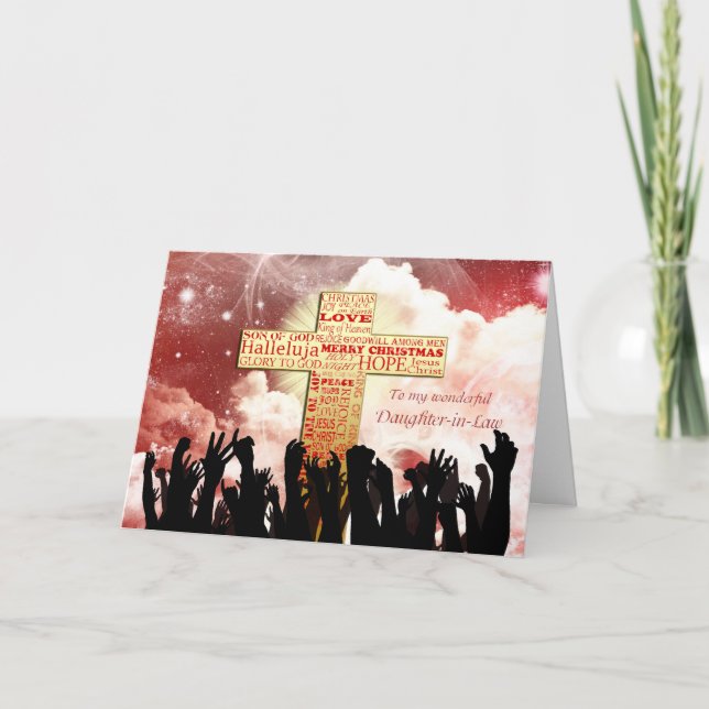 Schwiegertochter, ein Christliches Weihnachtsfest Feiertagskarte (Vorderseite)