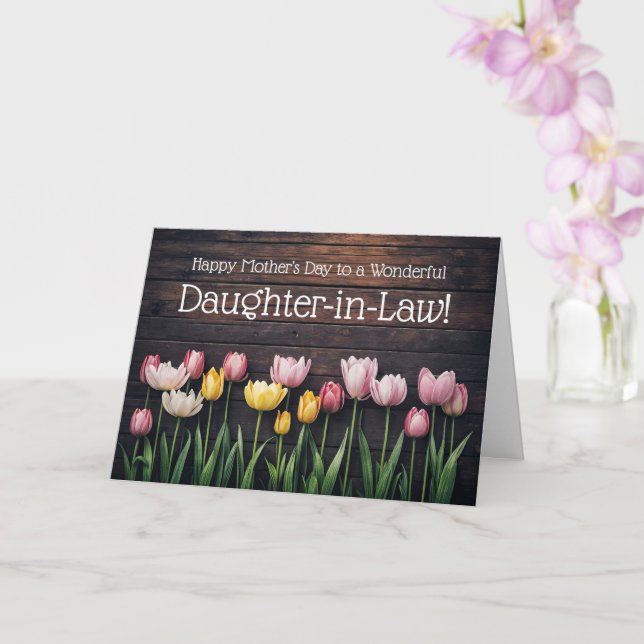 Schwiegertochter Frohen Muttertag Tulpen Karte (Orchidee)
