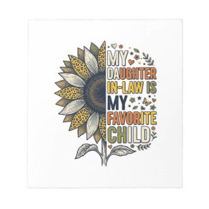 Schwiegertochter Lieblingskind Sonnenblume Vintage Notizblock