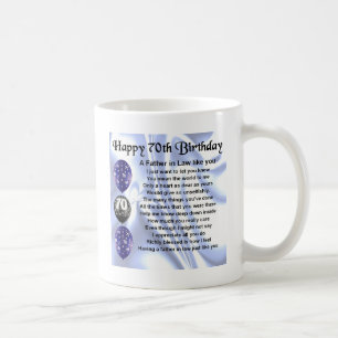Schwiegervater-Gedicht - 70. Geburtstag Tasse