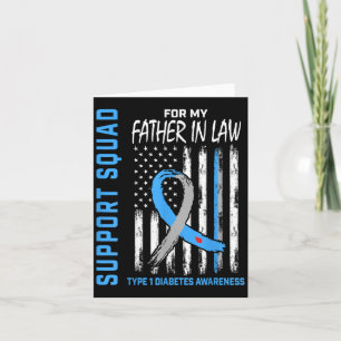 Schwiegervater Typ-1-Diabetes-Shirt Flagge Unterst Karte