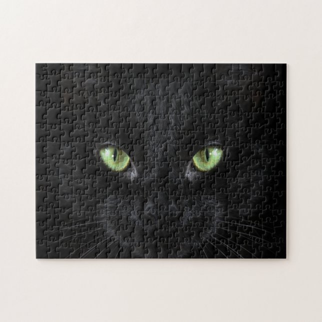 Schwierig All Black Cat 252 Piece Jigsaw Puzzle (Horizontal)