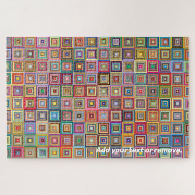 schwierige mehrfarbige Quadrate, geometrisches Mus Puzzle (Horizontal)