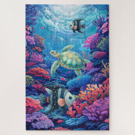 Schwieriger Meerschildkrötenriff Korallenriff Puzzle