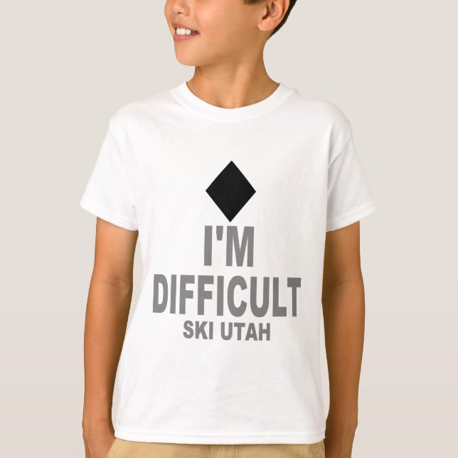Schwieriger Ski Utah T-Shirt (Vorderseite)