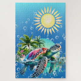 Schwieriger Whimsical Sea Turtle Jigsaw Puzzle