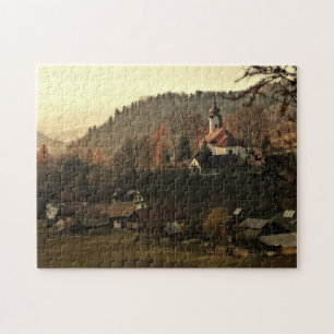 Schwieriges Jigsaw Puzzles Autumn Village in Polen