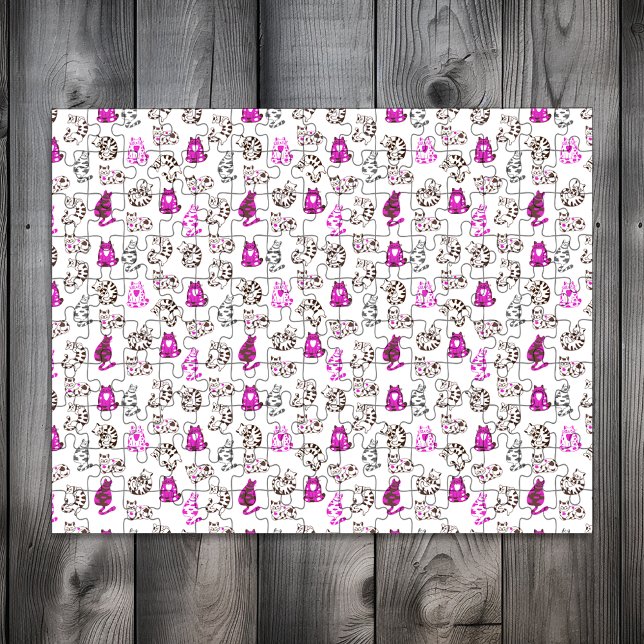Schwieriges Kitty Cat Pattern | Hellrosa Puzzle (Von Creator hochgeladen)