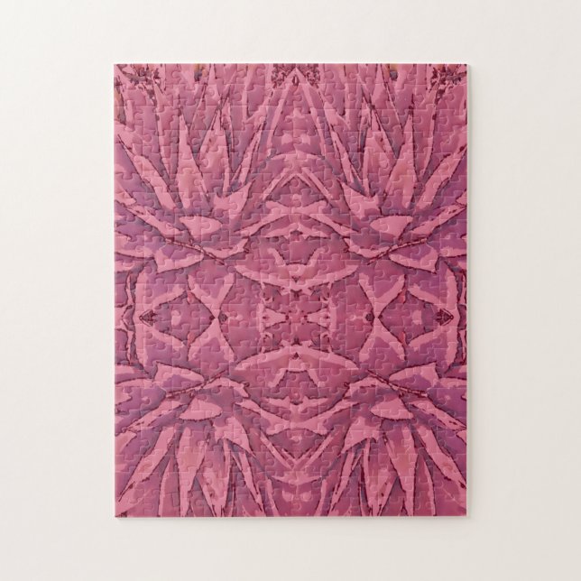 Schwieriges Red Agave Kaleidoscope Puzzle (Vertikal)