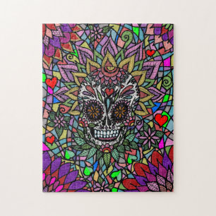 Schwieriges Schädel-Kunst-Puzzle Puzzle