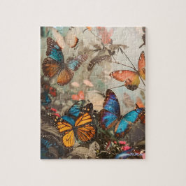 schwieriges Schmetterlingspuzzle bunt entspannende Puzzle