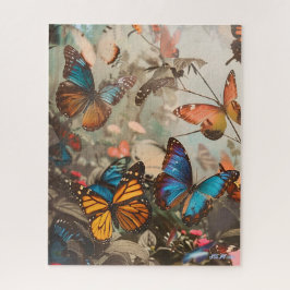 schwieriges Schmetterlingspuzzle bunt entspannende Puzzle