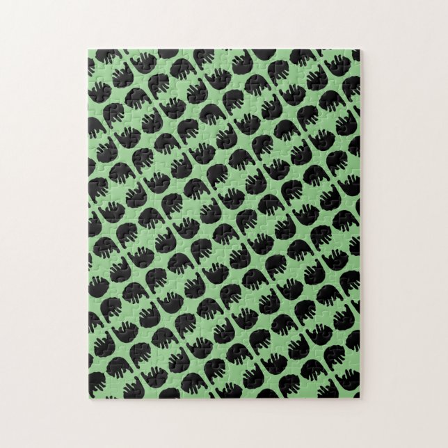 Schwieriges Schwarzes Bärenmuster-Puzzle Puzzle (Vertikal)