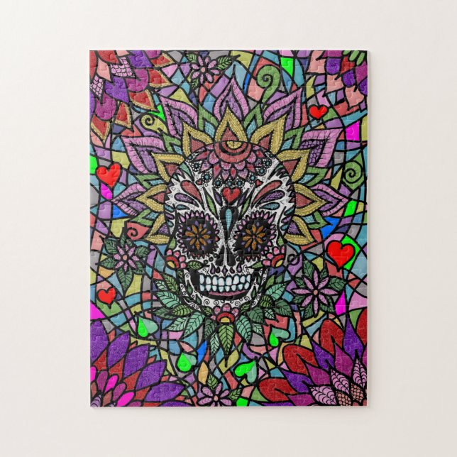 Schwieriges Skull Art Jigsaw Puzzle (Vertikal)