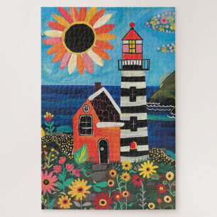 Schwieriges Whimsical Floral Light House Puzzle