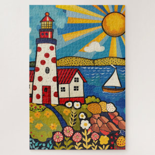 Schwieriges Whimsical Floral Light House Puzzle