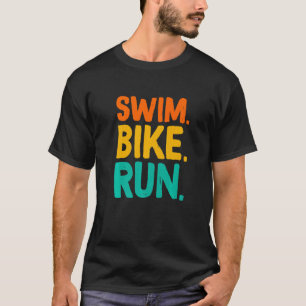Schwimm-Bike-Run Grafisch läuft Schwimmen-Radfahre T-Shirt