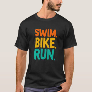 Schwimm-Bike-Run Grafisch läuft Schwimmen-Radfahre T-Shirt