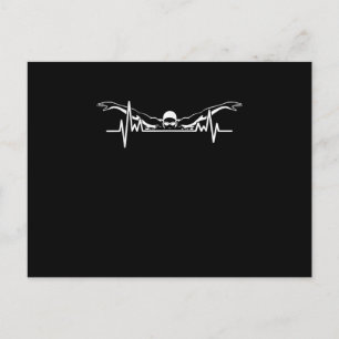 Schwimm-Heartbeat-Schwimmteam Schwimmer Frauen Mäd Ankündigungspostkarte