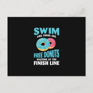 Schwimm-Liebhaber - Schwimm wie Re Gratis-Donuts s Feiertagspostkarte