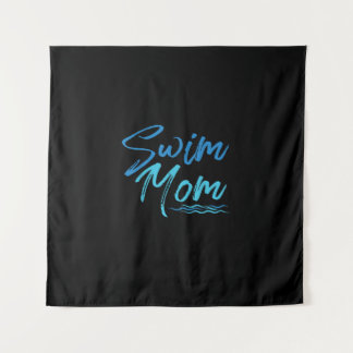 Schwimm-Mutter Schwimmen Lustiges Süßes Geschenk Wandteppich