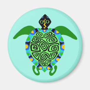 Schwimm tief - Sea TURTLE - Türkis Magnet