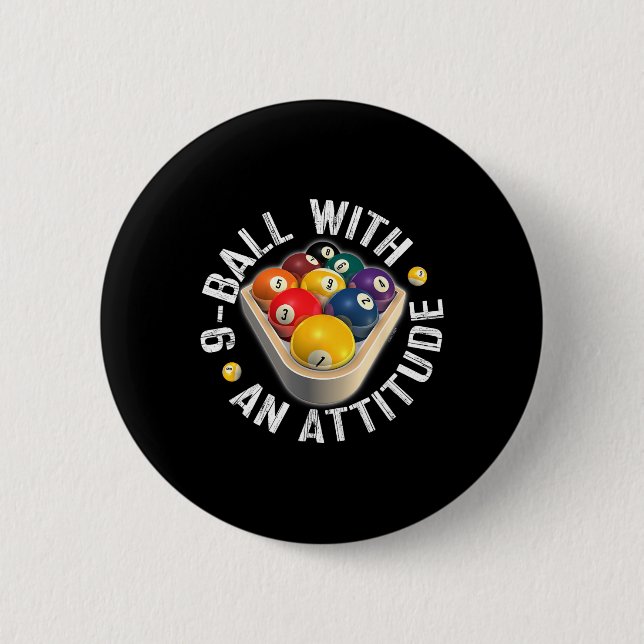 Schwimmbad 9 Ball mit Shirt Button (Vorderseite)