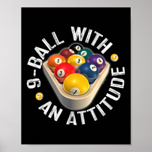 Schwimmbad 9 Ball mit Shirt Poster